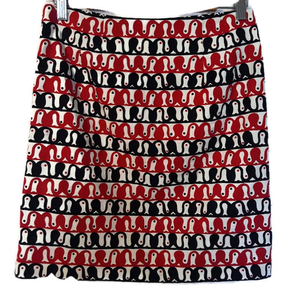 Talbots Red and Black Printed Skirt Sz 2P